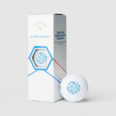 Tropische blauwe strandbloemen golfballen (Verpakking)