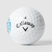 Tropische blauwe strandbloemen golfballen (Logo)