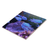 Tropische blauwe vis tegeltje (Zijkant)