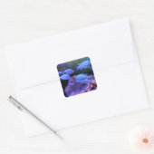 Tropische blauwe vis vierkante sticker (Envelop)