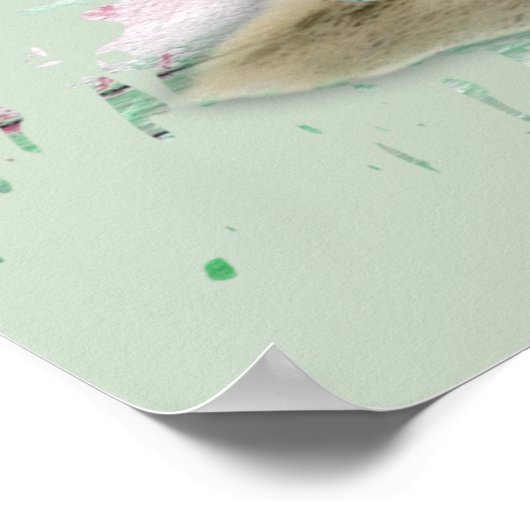 Tropische blauwe Waterverf-strand-knomes Poster (Hoek)