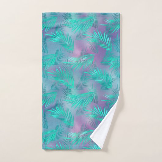 Tropische Blauwgroen bladzijden grafisch Bad Handdoek (Handdoek)