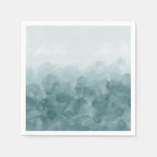 Tropische Blauwgroen blauwe Waterverf Servet