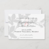 Tropische bleekroze orchideeën met schaduwen save the date (Achterkant)
