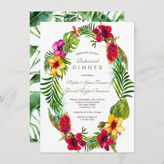 Tropische Bloei Hibiscus Goud PROEFDINER Kaart (Voorkant / Achterkant)