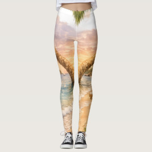 Tropische Bloei Zonsondergang Leggings