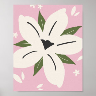 Tropische Bloem 05 Roze Botanisch Poster