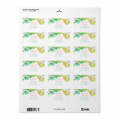 Tropische bloem adreslabel etiket (Full Sheet)