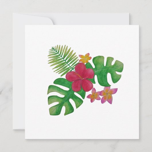 Tropische bloem kaart (Voorkant)