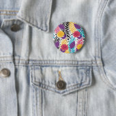 Tropische Bloem Knop | Krachtige Zomer Pop Ronde Button 5,7 Cm (In situ)