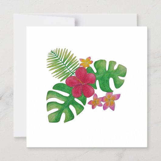 Tropische bloem magnetische uitnodiging (Voorkant)