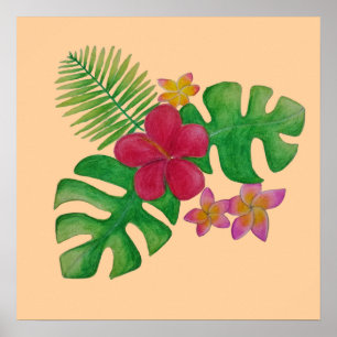 Tropische bloem poster