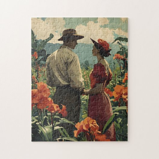 Tropische bloem Romance Harmonie Legpuzzel (Verticaal)