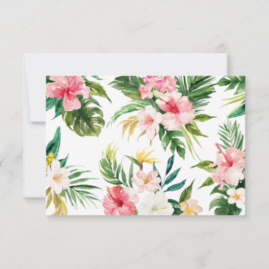 Tropische bloem RSVP antwoordkaart Kaart (Achterkant)