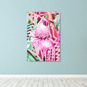 Tropische bloem van het leven gestrekte canvas Pri Afdruk