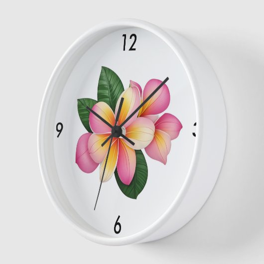 Tropische Bloem Wandklok (Hoek)