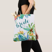 Tropische Bloemen 2-zijdige Custom Bride Tote Bag (Dichtbij)