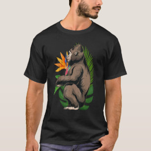 Tropische bloemen aap ape dierentuin exotisch geur t-shirt