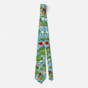 Tropische Bloemen Achtergrond 11 Stropdas