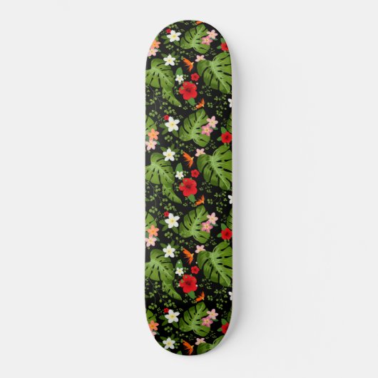 Tropische bloemen achtergrond 3 skateboard (Voorkant)