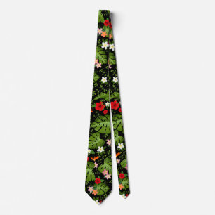Tropische Bloemen Achtergrond 3 Stropdas