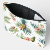 Tropische Bloemen Ananas Accessoirezak Etui (Open)