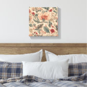 Tropische Bloemen Antiek Canvas Afdruk (Insitu (Slaapkamer))