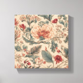 Tropische Bloemen Antiek Canvas Afdruk (Voorkant)