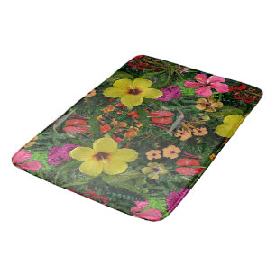 Tropische bloemen badmat