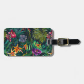Tropische bloemen bagagelabel (Voorkant horizontaal)