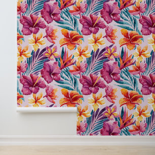 Tropische bloemen behang