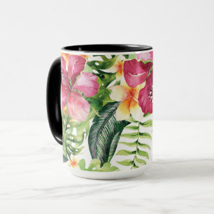 Tropische Bloemen Bladeren Bloem Chic Tropen Mok