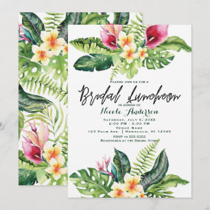 Tropische Bloemen & Bladeren Bloemstuk Bruiloft Lu Kaart