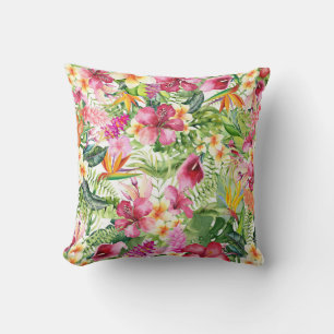 Tropische Bloemen & Bladeren Hawaiiaanse Bloemen Kussen