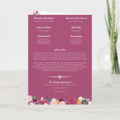 Tropische Bloemen & Bladeren Hindoe Huwelijkscerem Programma (Achterkant)