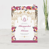 Tropische Bloemen & Bladeren Hindoe Huwelijkscerem Programma (Voorkant)