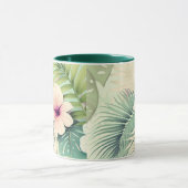  tropische bloemen & bladeren mok (Midden)