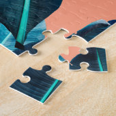 Tropische bloemen, botanische naadloze achtergrond legpuzzel (Zijkant)