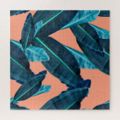 Tropische bloemen, botanische naadloze achtergrond legpuzzel (Horizontaal)