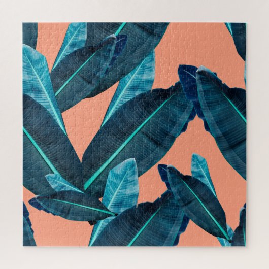 Tropische bloemen, botanische naadloze achtergrond legpuzzel (Verticaal)