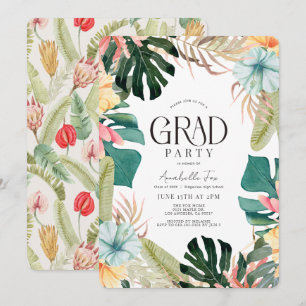 Tropische Bloemen & Botanische Planten Afstuderen Kaart