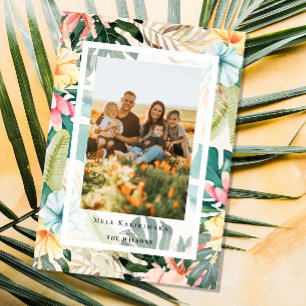 Tropische Bloemen & Botanische Vakantie Fotokaart Kaart