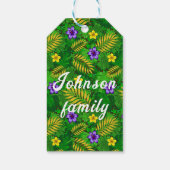 tropische bloemen cadeaulabel (Achterkant)