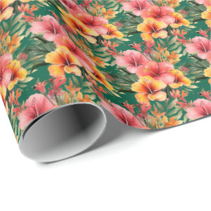 Tropische Bloemen Cadeaupapier
