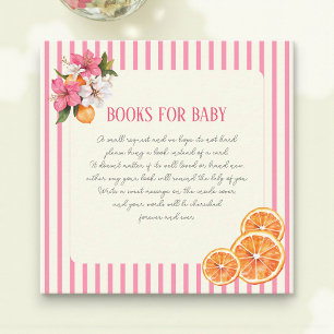 Tropische Bloemen Citrus Baby Boek Verzoekkaart Informatiekaartje