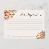 Tropische Bloemen Datum Nacht Ideeën Informatiekaartje (Voorkant)