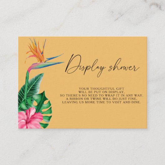 Tropische bloemen - Display douche Informatiekaartje (Voorkant)
