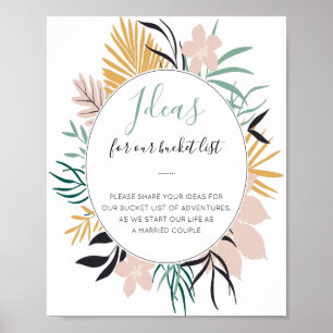 Tropische Bloemen Emmer Lijst Ideeen Huwelijksbord Poster