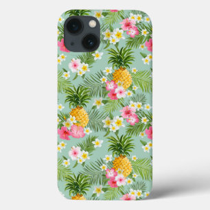 Tropische bloemen en ananassen iPhone 13 hoesje