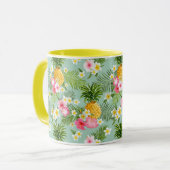 Tropische bloemen en ananassen mok (Voorkant links)